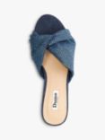 Dune Mischief Embellished Denim Mules, Blue