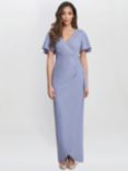 Gina Bacconi Alissa Mock Wrap Shimmer Maxi Dress, Lilac