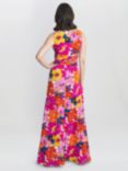 Gina Bacconi Jaime Bold Flower Print Jersey Maxi Dress, Pink/Multi