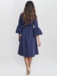 Gina Bacconi Melinda Taffeta Midi Shirt Dress, Navy