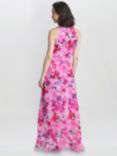 Gina Bacconi Hermione Floral Print Maxi Dress, Hot Pink
