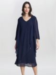 Gina Bacconi Rita 2 Piece Midi Dress And Jacket, Navy