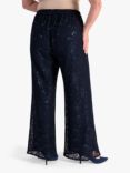 chesca Sequin Lace Wide Leg Trousers, Dark Navy