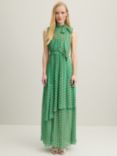 L.K.Bennett Royal Ascot Robyn Spot Asymmetric Tier Maxi Dress, Green