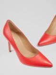 L.K.Bennett Fern Pointed Toe Leather Court Shoes, Red