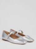 L.K.Bennett Willow Flat Leather Mary Janes, Silver