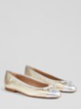 L.K.Bennett Kara Leather Metallic Flats, Silver