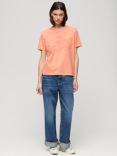 Superdry Embossed Relaxed T-Shirt, Papaya Punch Pink