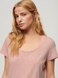 Superdry Studios Scoop Neck T-Shirt, Grey Pink