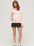 Superdry Reworked Classics Graphic Hoodie, Somon Pink Marl