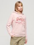 Superdry Classic Heritage Hoodie, Somon Pink Marl