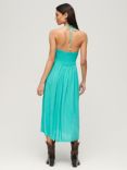 Superdry Cut Out Halterneck Midi Dress, Tropical Green