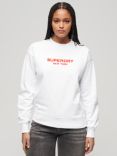 Superdry Sport Luxe Crew Sweatshirt, Brilliant White