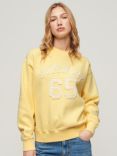 Superdry Applique Athletic Loose Sweatshirt, Pale Yellow