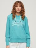 Superdry Neon Graphic Hoodie, Kingfisher Blue