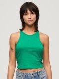 Superdry Ruched Cropped Tank Top, Summer Green