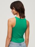 Superdry Ruched Cropped Tank Top, Summer Green