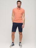 Superdry Destroyed Polo Shirt, Sunburst Coral