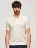 Superdry Short Sleeve Knitted Polo Shirt, Off White