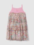 Reiss Kids' Leela Floral Print Summer Dress, Pink/Multi