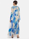 Jigsaw Hand Painted Abstract Print Maxi Dress, Blue/Multi