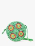 Angels by Accessorize Kids' Round Crochet Cross Body Bag, Green/Multi
