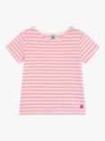 Petit Bateau Kids' Stripe T-Shirt, Avalanche/Shocking