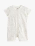 Lindex Baby Organic Cotton Sheep Romper Pyjamas, Light Dusty White