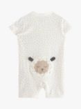 Lindex Baby Organic Cotton Sheep Romper Pyjamas, Light Dusty White