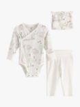 Lindex Baby Wrap Bodysuit & Leggings Set, Light Dusty White/Multi