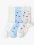 Lindex Kids' Floral Print Socks, Pack of 3, Multi