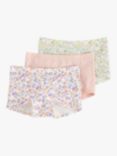 Lindex Kids' Floral Print Boxer Briefs, Pack of 3, Dusty Pink/Multi
