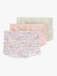 Lindex Kids' Floral Print Boxer Briefs, Pack of 3, Dusty Pink/Multi