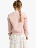 Lindex Kids' Pattern Knit Cardigan, Dusty Pink