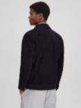 Reiss Thomas Suede Zip Through Jacket, Navy