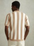 Reiss Naxos Knitted Stripe Shirt, Stone/Optic White