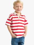 Lindex Kids' Short Sleeve Collar Top, Red/White