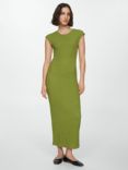 Mango Meringue Textured Bodycon Maxi Dress, Green