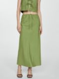 Mango Lago Linen Blend Maxi Skirt, Green