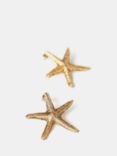 Mint Velvet Large Starfish Earrings, Gold
