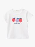 Benetton Baby Short Sleeve Strawberry T-Shirt, Optical White