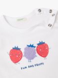 Benetton Baby Short Sleeve Strawberry T-Shirt, Optical White