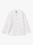 Benetton Kids' Korean Linen Blend Shirt, Optical White