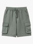 Benetton Kids' Fleece Cargo Bermuda Shorts, Olive Green