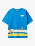 Benetton Kids'  Benetton X Peanuts Snoopy & Woodstock Baseball T-Shirt, Sky Blue