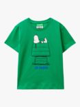 Benetton Kids'  Benetton X Peanuts Snoopy Be Green T-Shirt, Intense Green