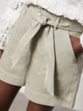 Mint Velvet Cotton Utility Shorts, Khaki