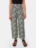 Whistles Checkerboard Tiger Print Wide Leg Trousers, Green/Multi