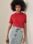 Mint Velvet Plain Cotton T-Shirt, Red