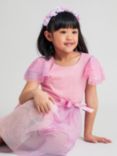 Monsoon Kids' Ombre Ruffle Sleeve Occasion Dress, Lilac/Multi